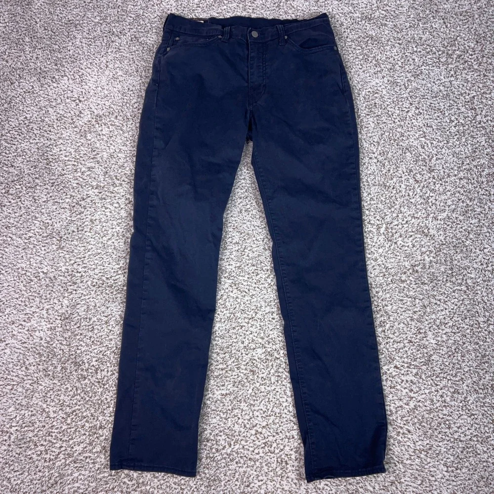 Levis 511 Pants Mens 32x32 Navy Blue Slim Fit Casual Cotton Blend Chinos Office